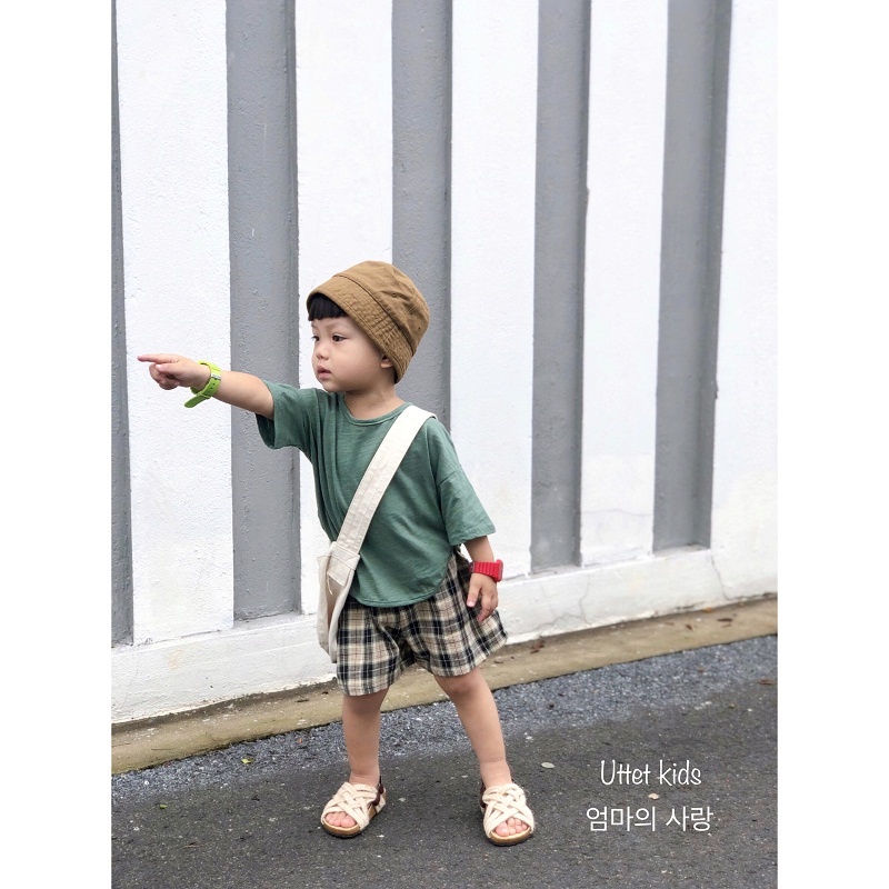 QUẦN SHORT CARO HÀN QUỐC 21106 DÀNH CHO BÉ GÁI VÀ BÉ TRAI DỄ MẶC DỄ PHỐI ĐỒ