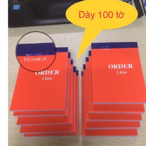 Combo 10 quyển Order 2 liên dày 100 tờ in rõ giấy đẹp