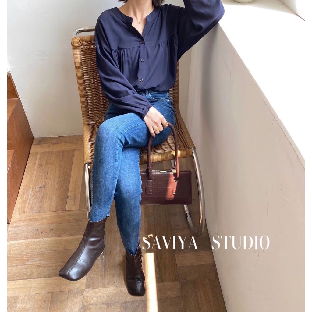 Áo sơ mi cổ tàu bo tay - A0246