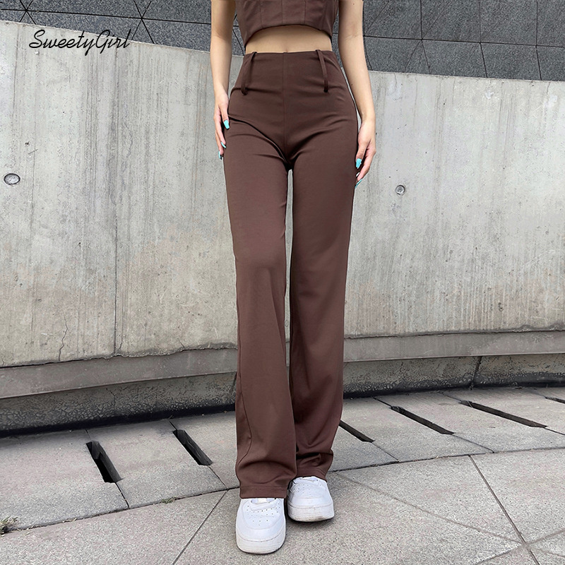 Set Áo Ống Trễ Vai Màu Sắc Đơn Giản + Quần Dài Lưng Cao Ống Đứng Thời Trang Cho Nữ