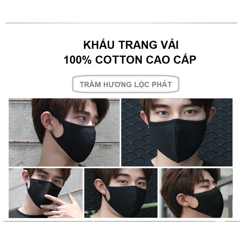 Khẩu Trang Vải Cotton Cao Cấp Chống tia UV Combo 5 cái Màu Trắng | BigBuy360 - bigbuy360.vn