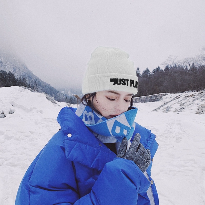 Còn Hàng!Mũ beanie Thêu Chữ Just PLAY Thời Trang hip hop