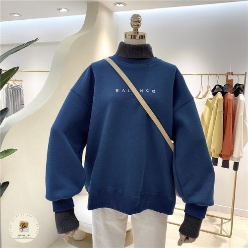 Áo Sweater layer dáng Unisex chất liệu nỉ bông pull top