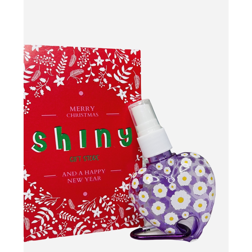 Bình xịt trái tim hình hoa cúc 50ml Kèm sticker và móc treo tiện dụng