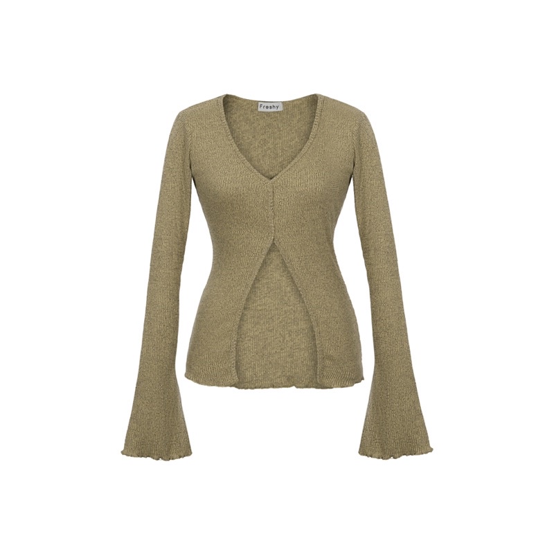 Áo tay dài xẻ tà Hebe Top thun bo gân co giãn