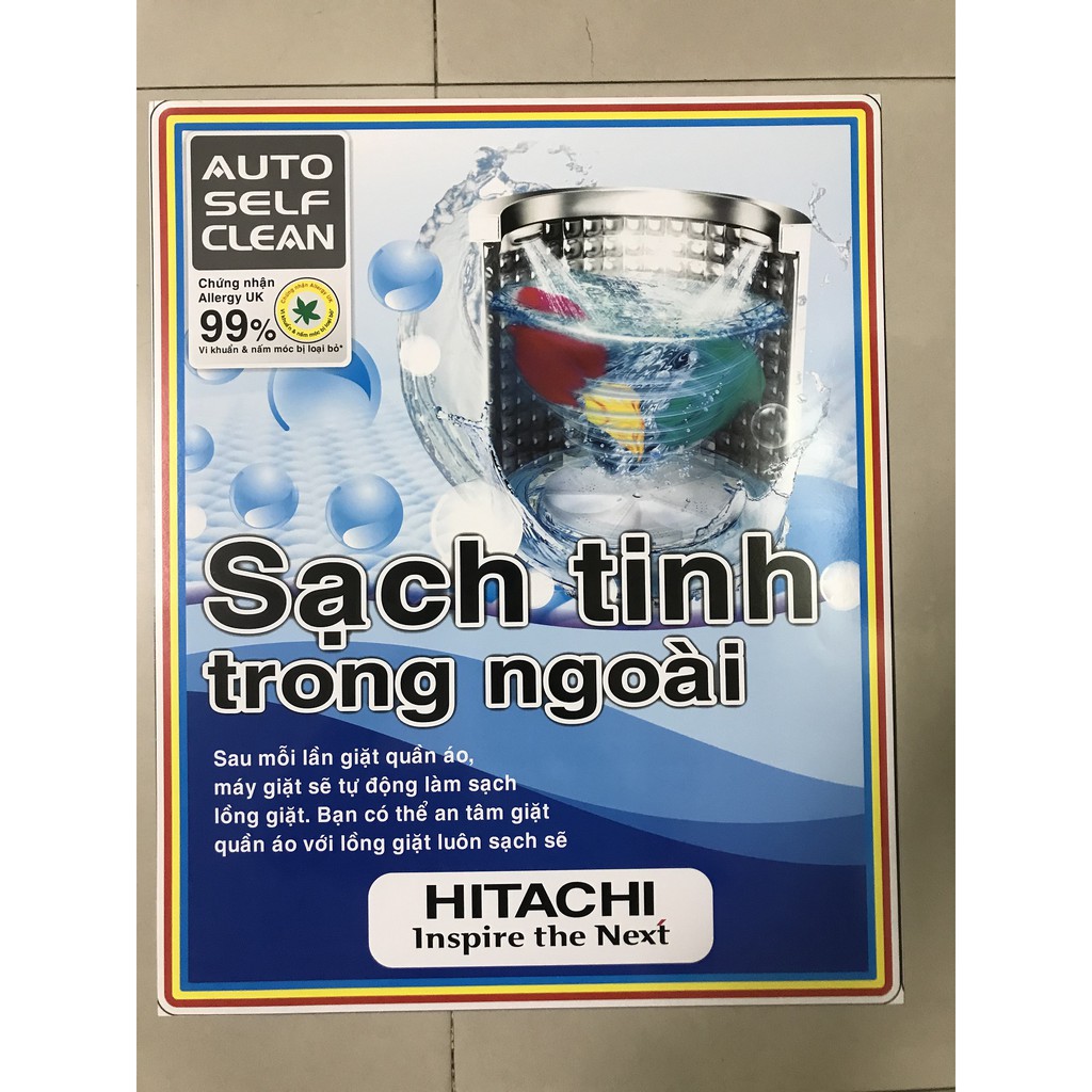 Miếng dán máy giặt Hitachi - Tem dán máy giặt Hitachi (mẫu 1)