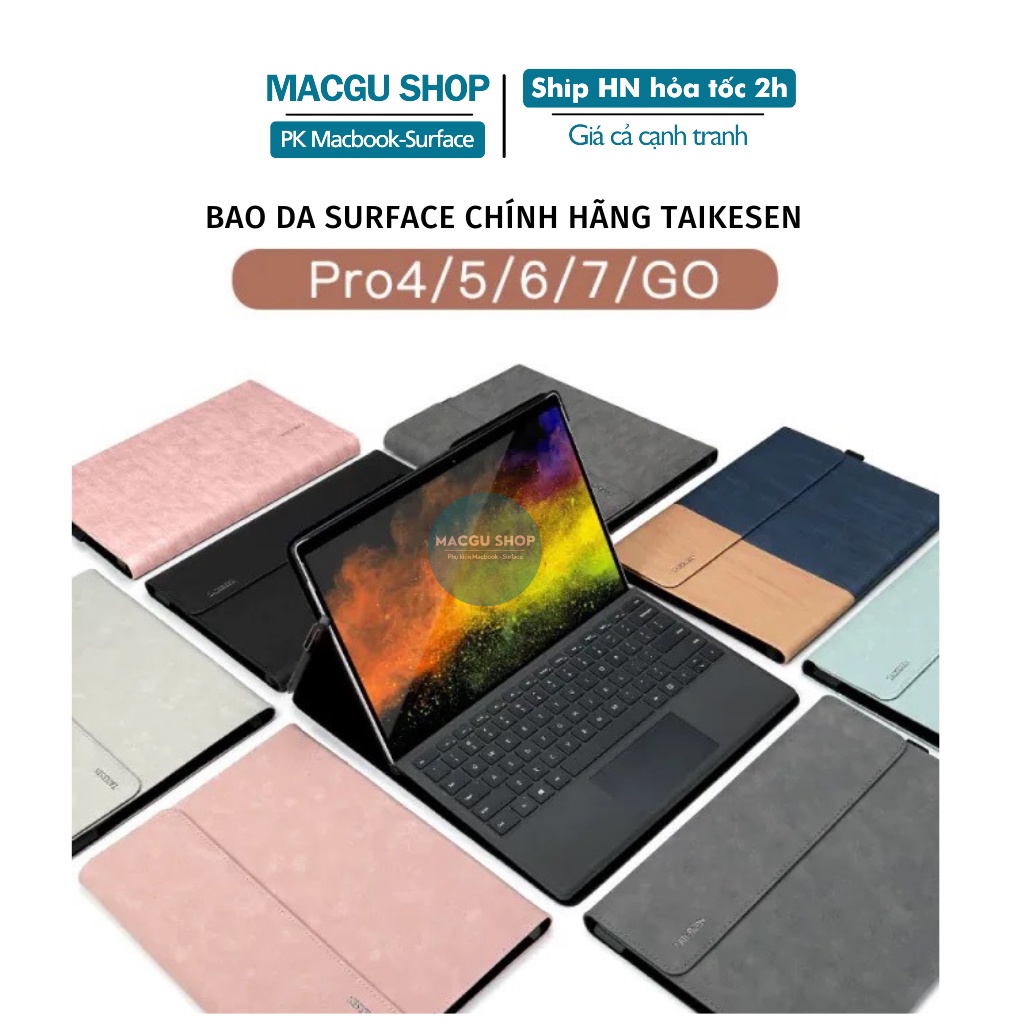 Bao da Surface Pro 4,Pro 5,Pro 6,Pro 7, Pro 7 plus & Go 1-2 - Taikesen Chống nước, chống va đập cho máy-kèm túi phụ kiện