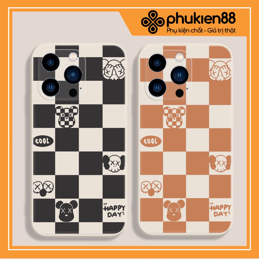 Ốp lưng ip Happy kaws cạnh vuông 6/6plus/6s/6splus/7/7plus/8/8plus/x/xr/xs/11/12/13/pro/max/plus/promax