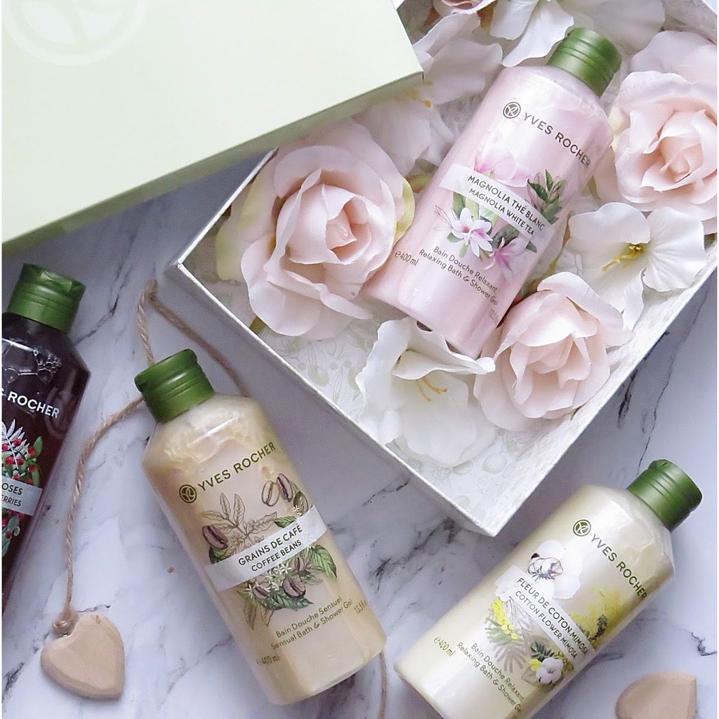 [CHÍNH HÃNG] Sữa Tắm Yves Rocher Magnolia White Tea Relaxing Bath & Shower Gel 400ml