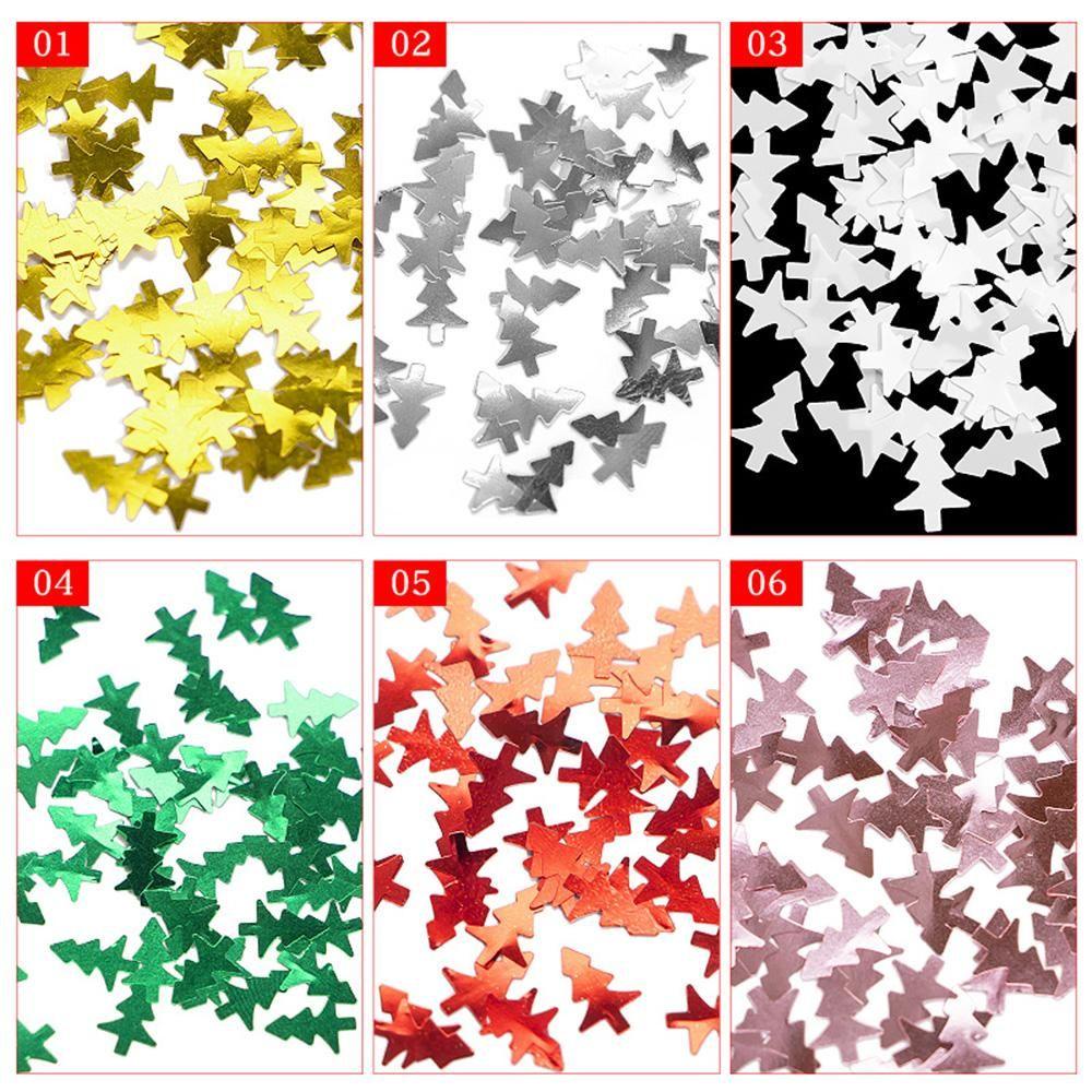 Hộp Sequin Lấp Lánh Hình Cây Thông Giáng Sinh Dùng Trang Trí Móng Nghệ Thuật