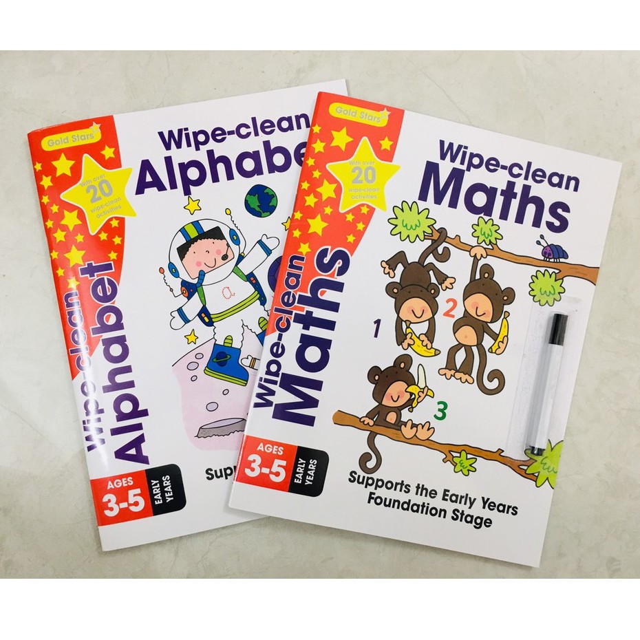 Sách: Tập viết cho trẻ 3 đến 6 tuổi - Wipe Clean Maths - Alphabet