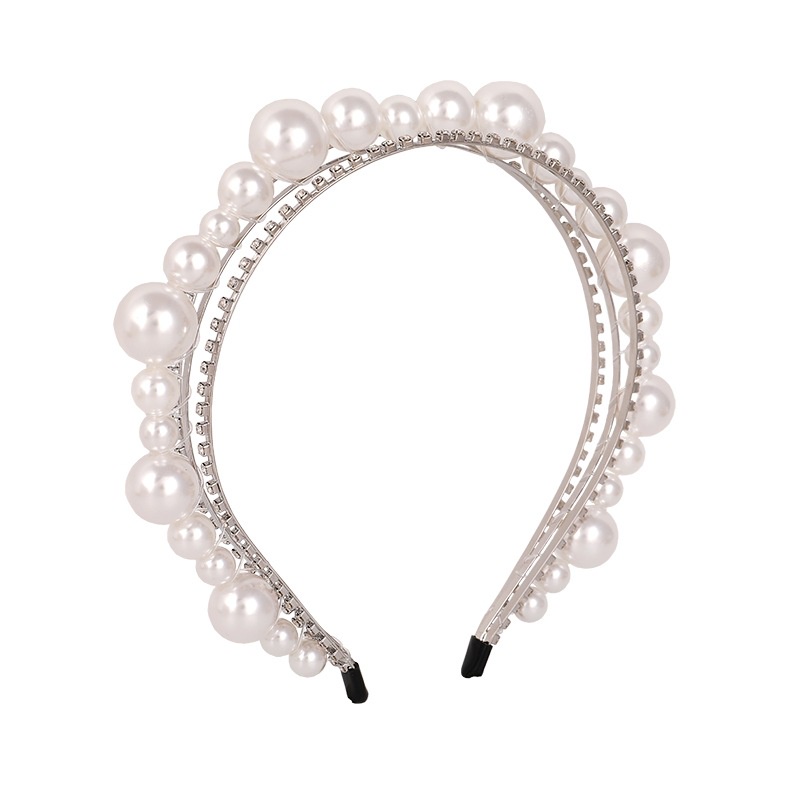 Băng Đô Nhiều Lớp Đính Đá Và Ngọc Trai Nhân Tạo Thời Trang