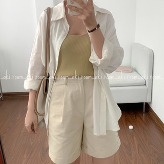 Áo sơ mi linen trơn dài tay