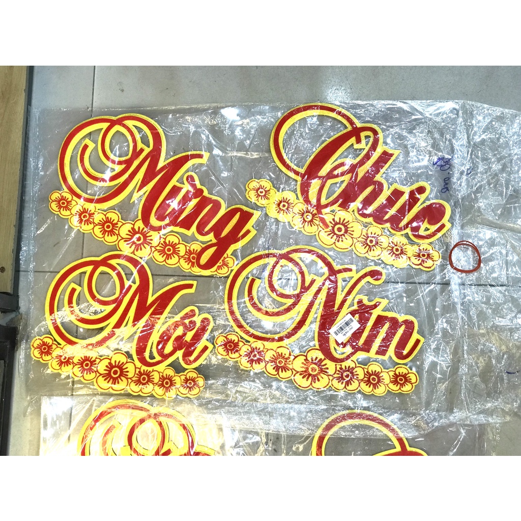 Chữ HAPPY NEW YEAR-CHÚC MỪNG NĂM MỚI-bằng mouse phụ kiện trang tri tết