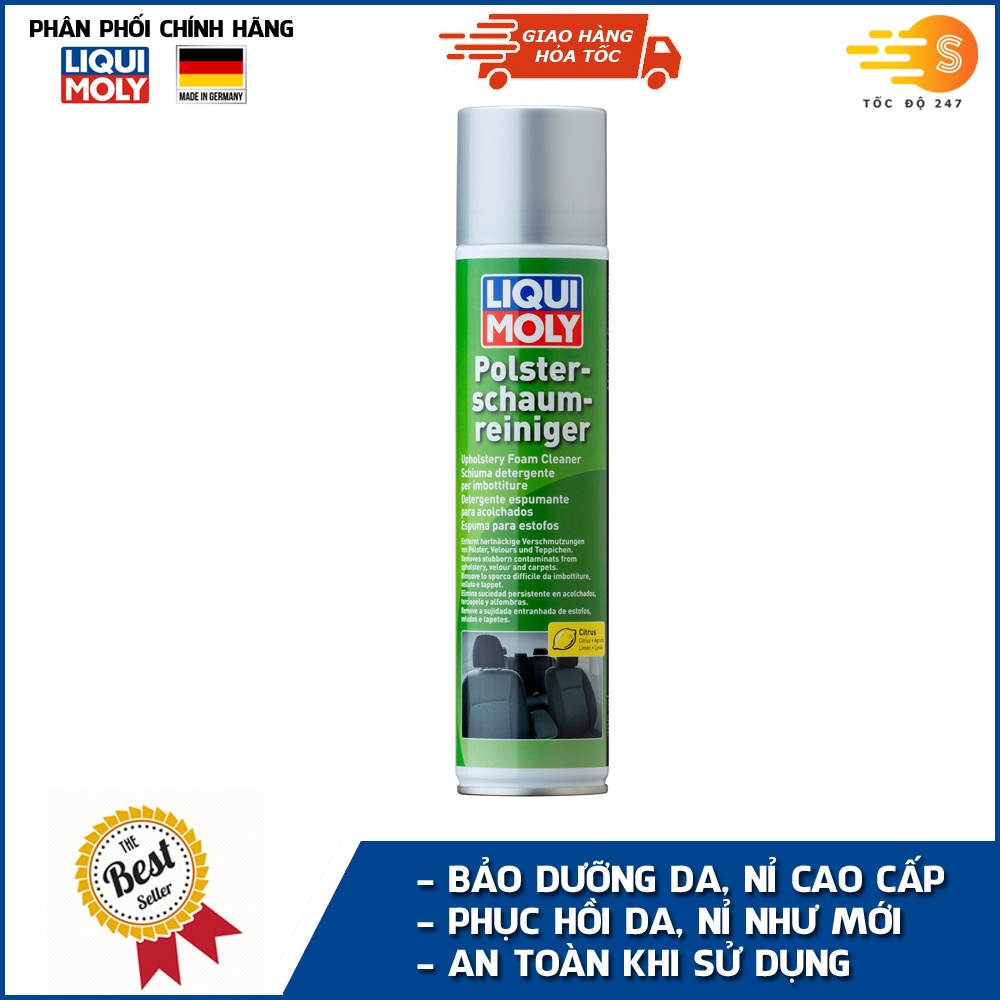 Chai xịt bọt vệ sinh ghế da, nỉ hương chanh Liqui Moly 1539