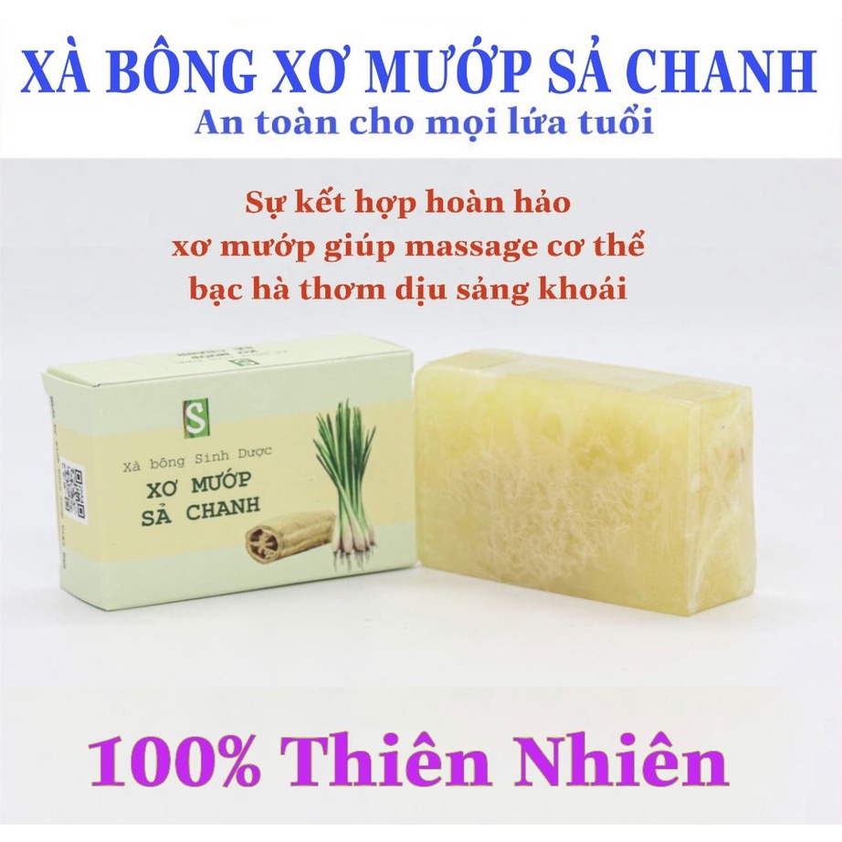 Xà Bông Sinh Dược Xơ Mướp Sả Chanh Tẩy Da Chết Hiệu Quả, Dưỡng Da Diệt Khuẩn Tắm Gội, Rửa Tay Rửa Mặt