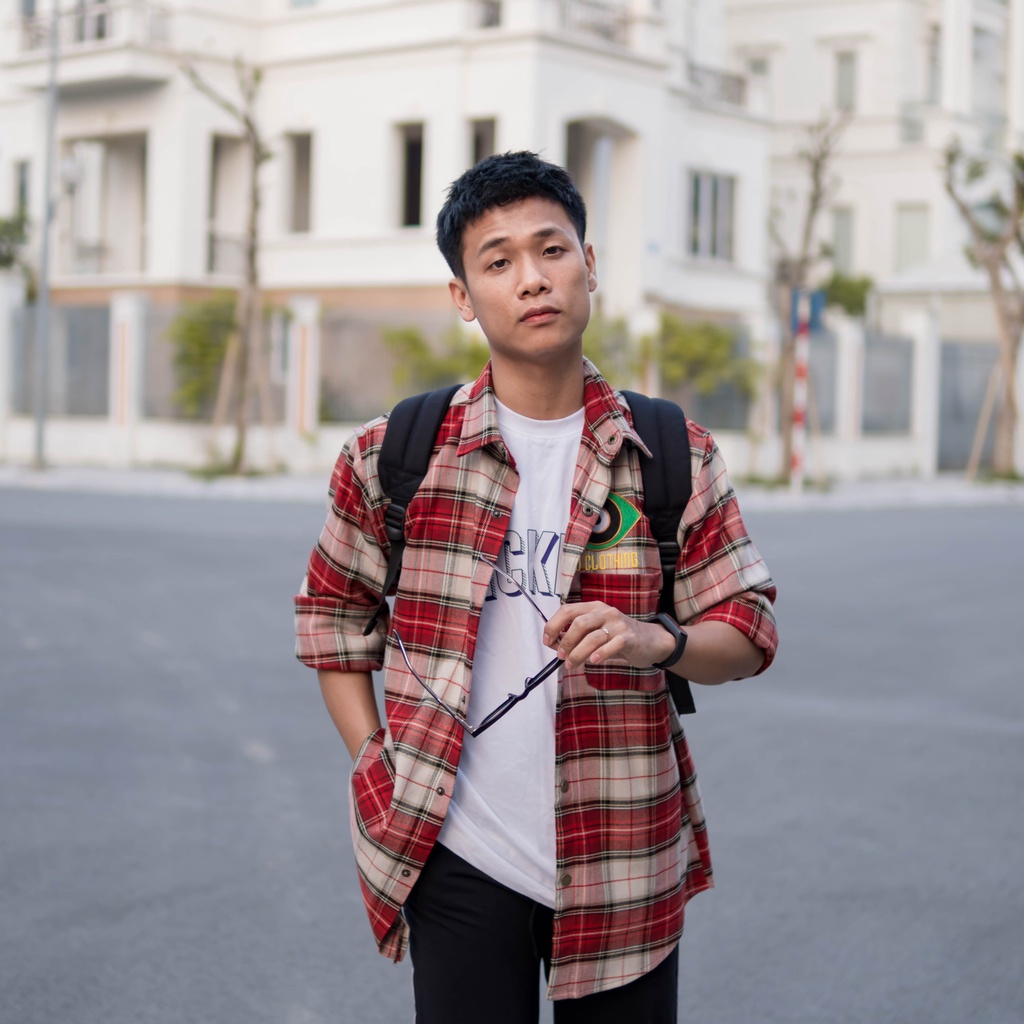 Áo sơ mi caro form rộng Hu8 áo flannel unisex tay dài local brand mã SM08