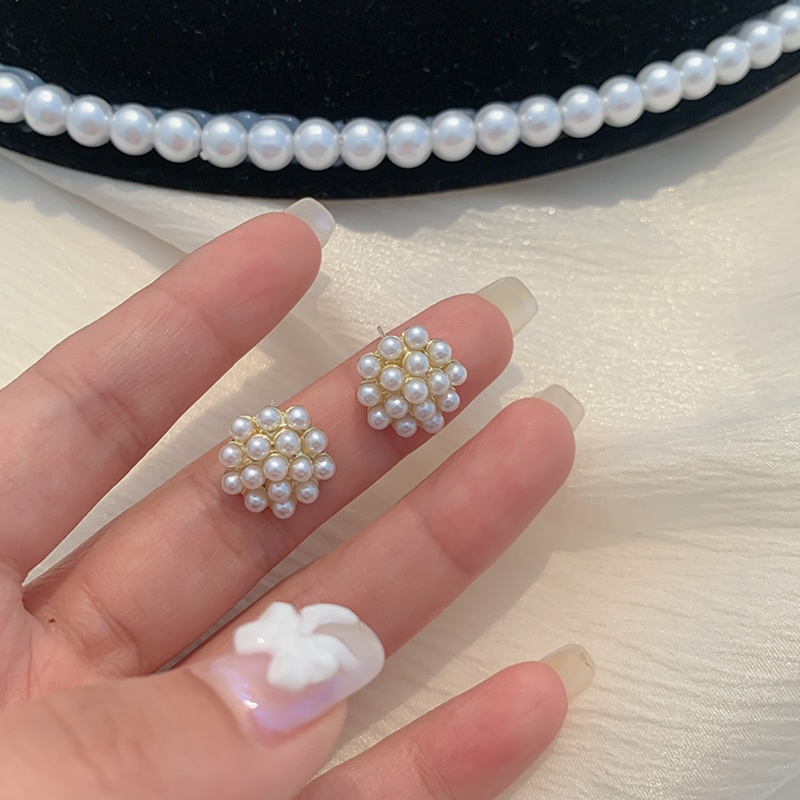 Bông tai chốt xỏ bạc 925 đính ngọc trai xinh xắn hợp thời trang