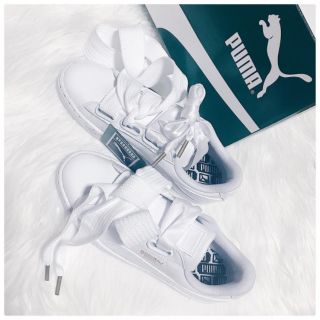 [Order Sale Korea] Giày Puma Basket Heart Patent White