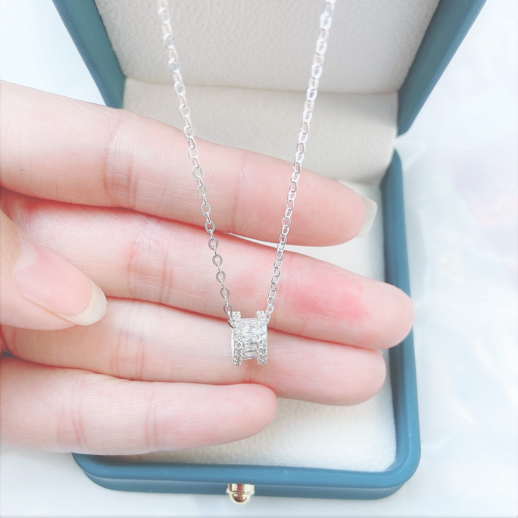 Dây chuyền bạc nữ cao cấp mặt hình bánh xe Evasilver, vòng cổ bạc nữ sang trọng và tinh tế