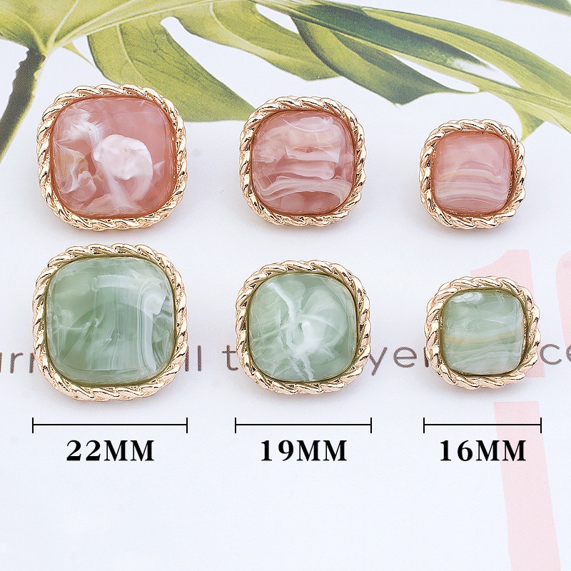 10 Nút áo kim loại hình vuông phong cách vintage cho nữ