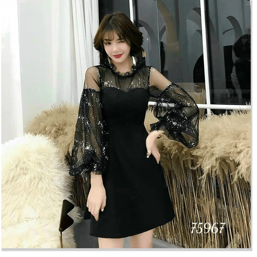 ĐẦM UMI PHỐI LƯỚI KIM TUYẾN HỌA TIẾT SANG TRỌNG,CHẤT LIỆU VÃI UMI THOÁNG MÁT LANA FASHION