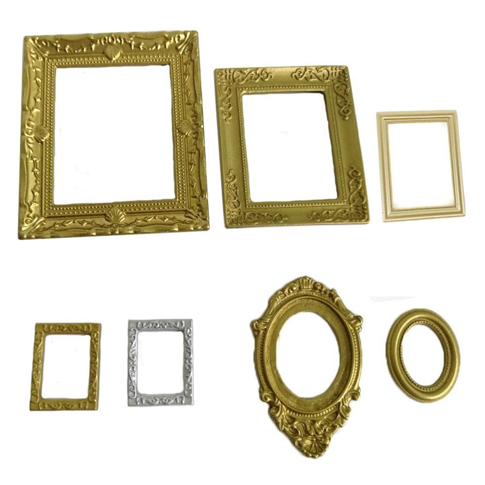 Mô Hình Gương Tròn / Vuông Mini Cổ Điển Tỷ Lệ 1: 12 Trang Trí Nhà Cửa DIY