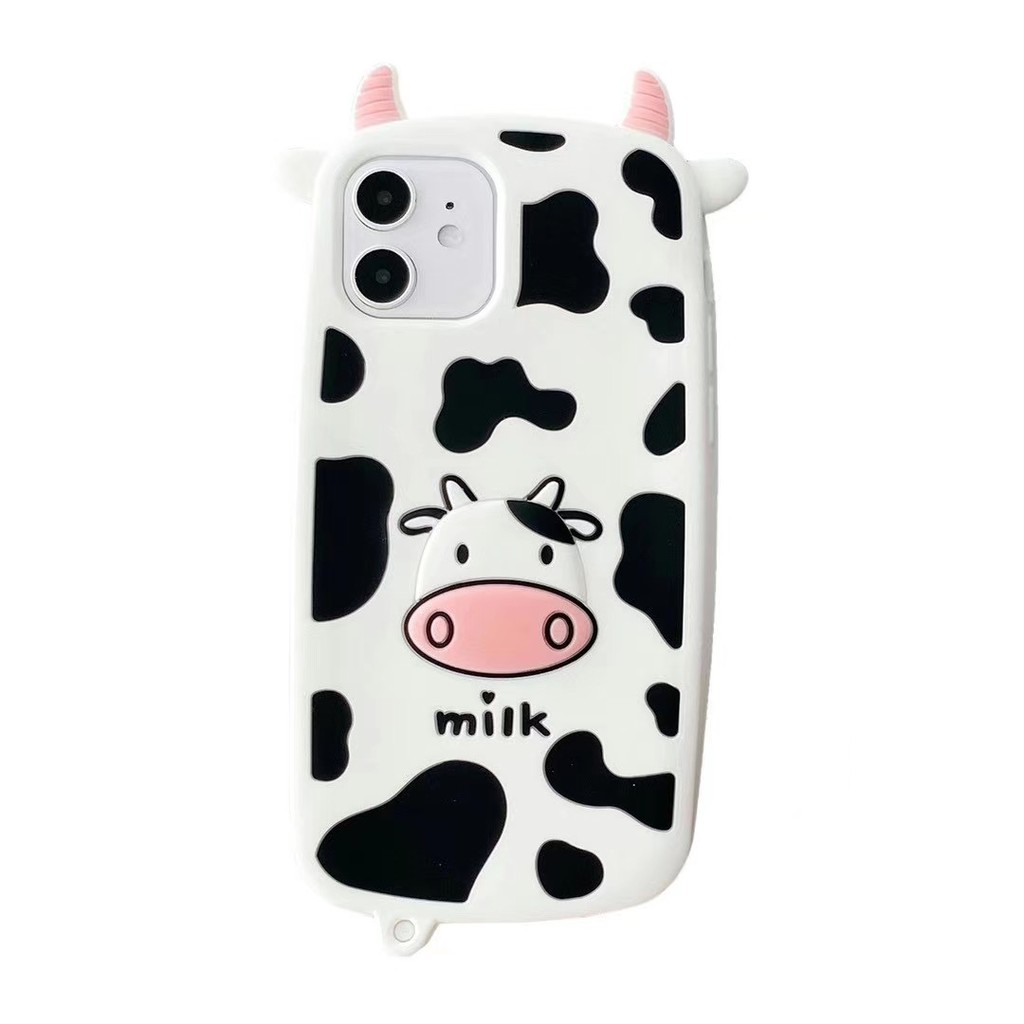 Ốp điện thoại silicon mềm in hình bò sữa hoạt họa cho iPhone 6 7 7+ 8 8+ XR X XS XSMax 11/Pro/Promax 12/Mini/Pro/Promax | BigBuy360 - bigbuy360.vn