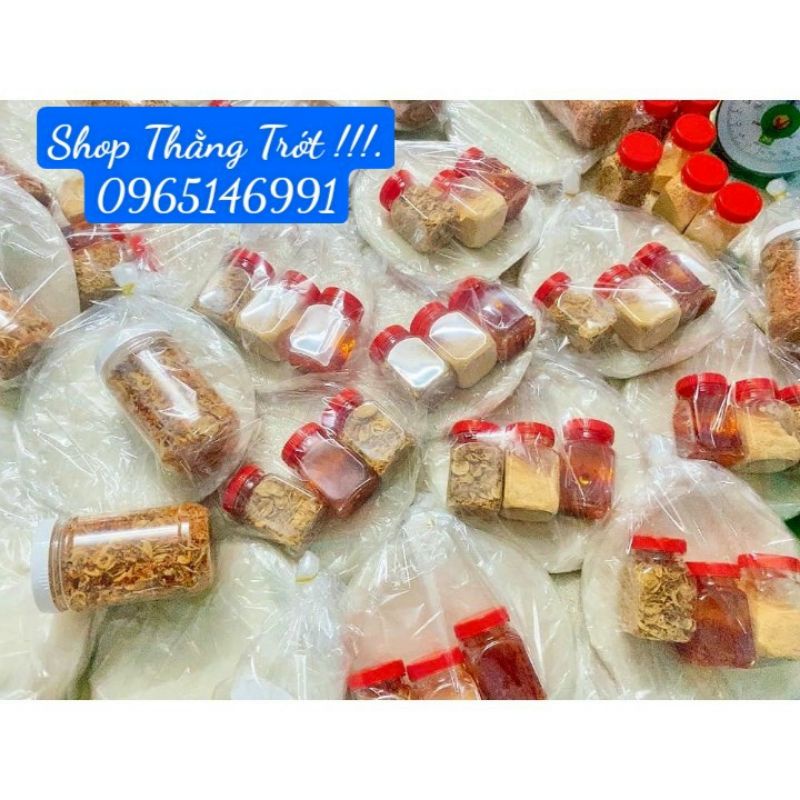 combo *500g* bánh tráng phơi sương + sate + hành phi+ muối nhiễn.