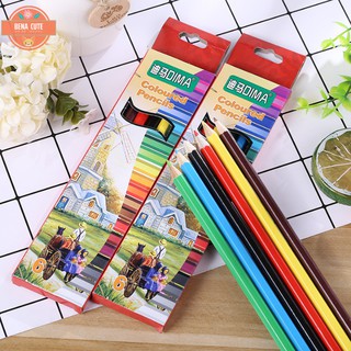 Bút chì màu🍓TIỆN DỤNG🍓 hộp 6 và 12 màu tiện lợi vô cùng dành cho bé