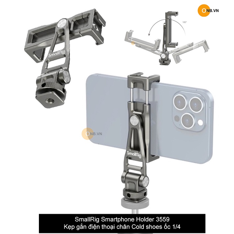 SmallRig Smartphone Holder 3559 - Kẹp gắn điện thoại chân Cold shoes ốc 1/4