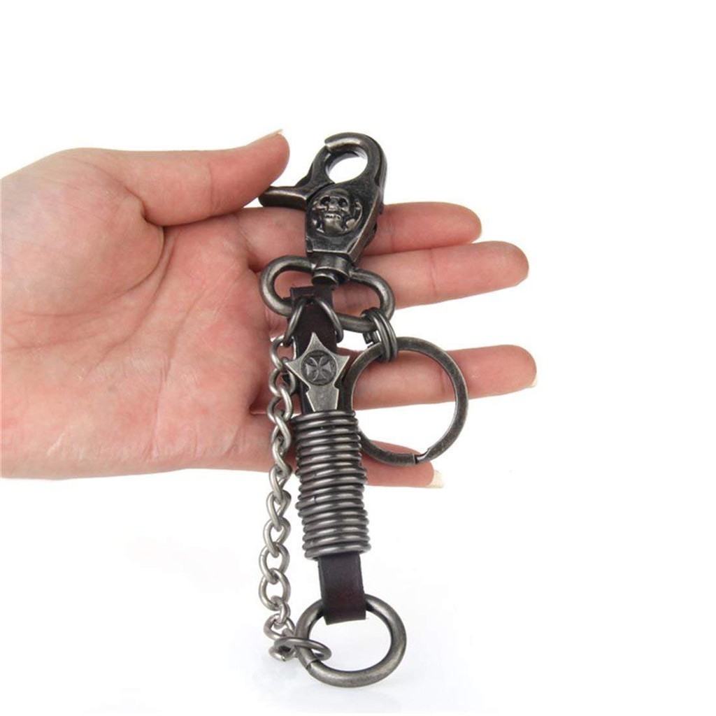 Móc khóa Eo Retro phong cách rock từ hợp kim móc chìa khóa cổ điển phương Tây cao cấp Skull Keychain Phặn Phặn