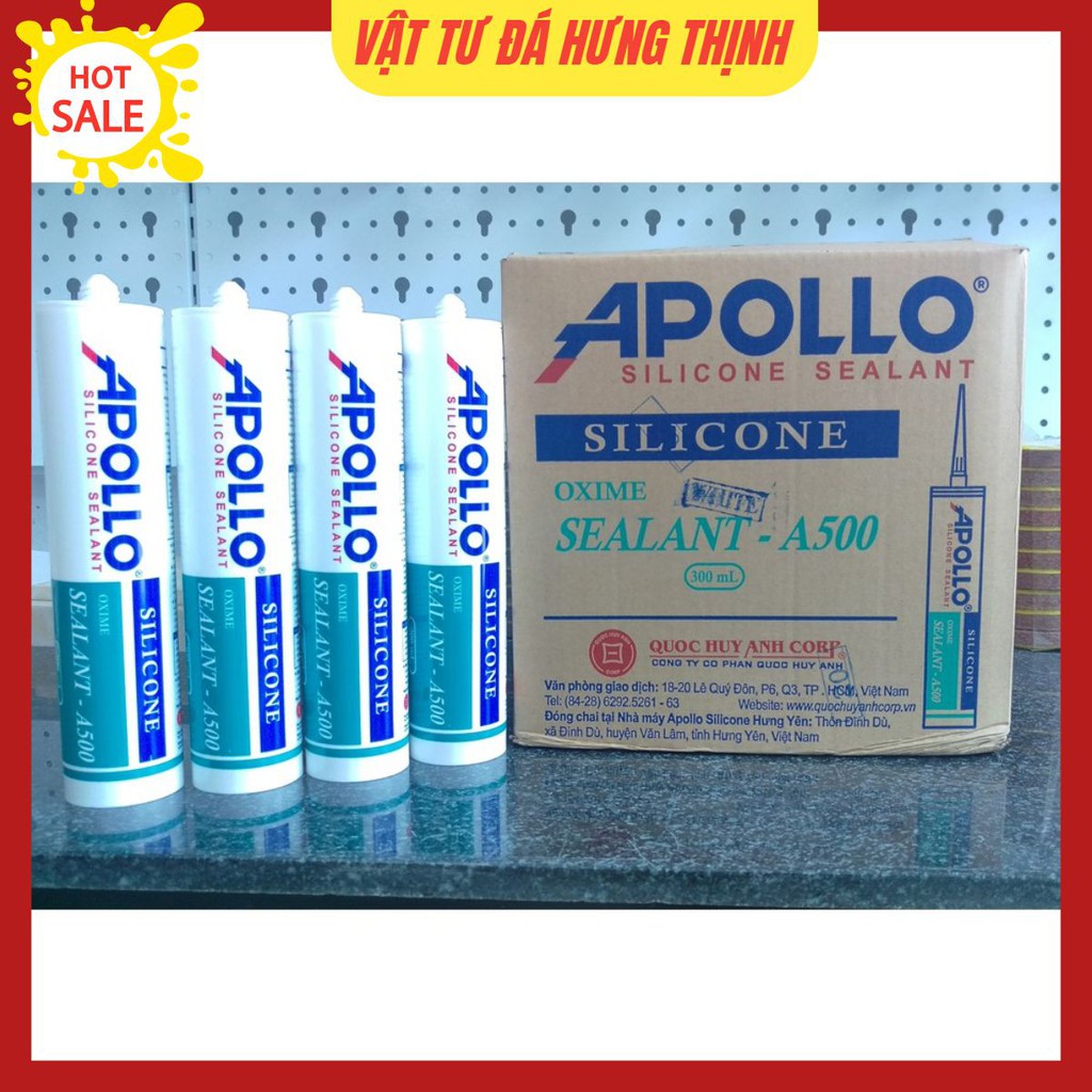 Keo Silicon Apollo Sealant A500💥 FREESHIP💥Keo Silicone Độ đàn hồi cao, chống chịu thời tiết khắc nghiệt