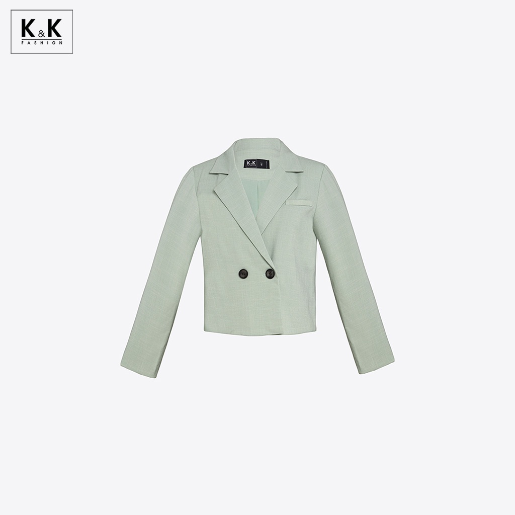 Áo Blazer Ngắn Tay Dài K&amp;K Fashion AK10-34 Đơn Sắc Chất Liệu Pho Sớ Gân