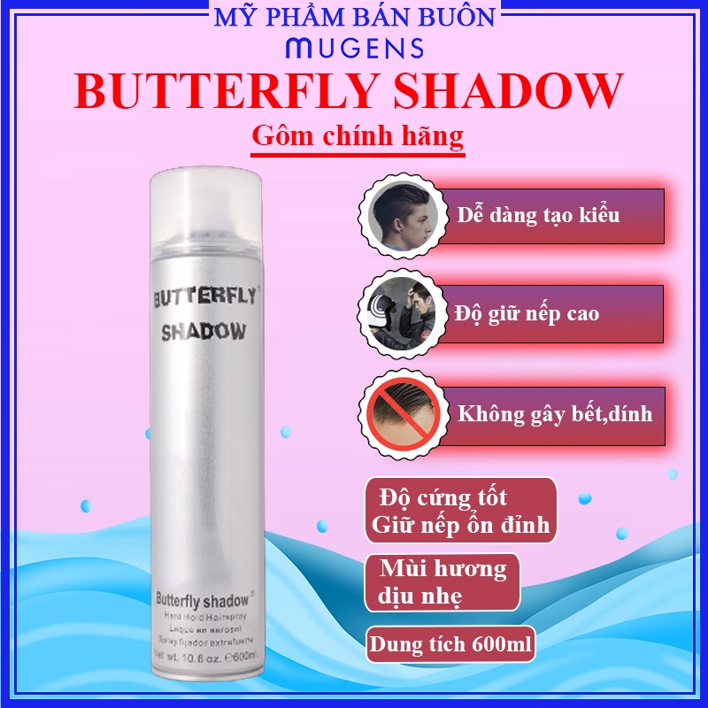 Gôm Xịt Tóc nam-nữ Butterfly Shadow 150ml-320ml-600ml   Lylyga  MN12