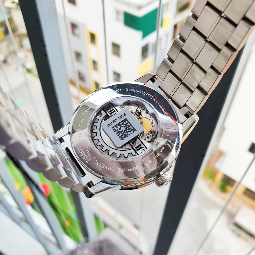 Đồng hồ Nam chính hãng Tissot 1853 Luxury Powermatic 80 T086.407.11.061.10 Size 41,Lịch ngày-Máy cơ tự động-Dây kim loại