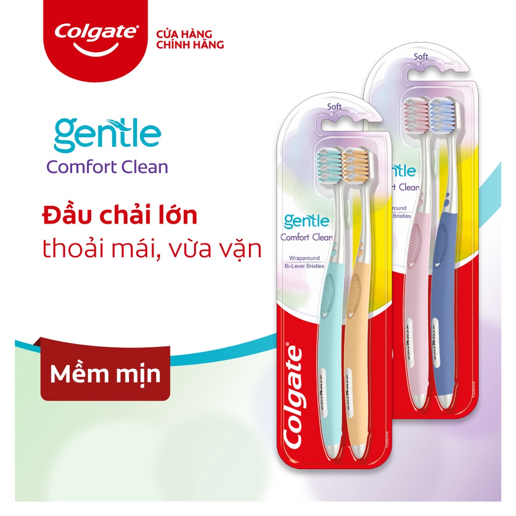 [Mã FMCGCO5 giảm 8% đơn 250K] Bộ 4 bàn chải Colgate Gentle Comfort Clean mềm mịn