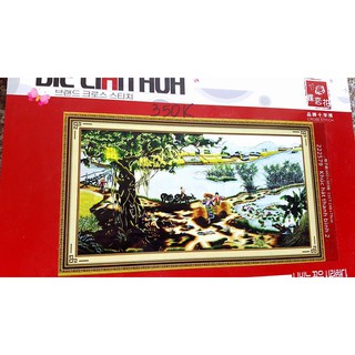 Tranh thêu ĐỒNG QUÊ 222579 (1m49x79cm) CHƯA THÊU