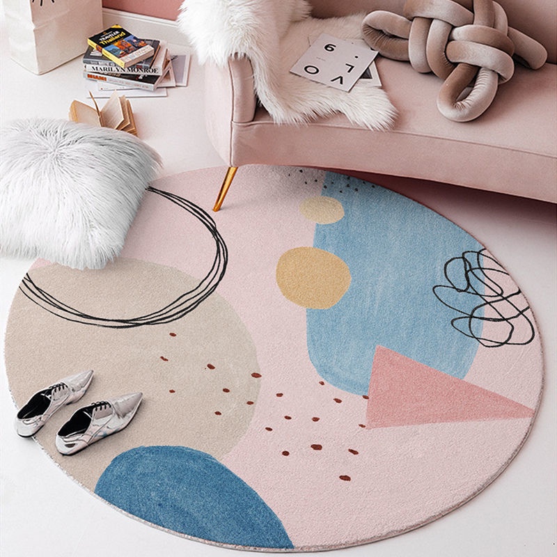 Thảm Trải Sàn Hình Tròn Phong Cách Bắc Âu Sang Trọng