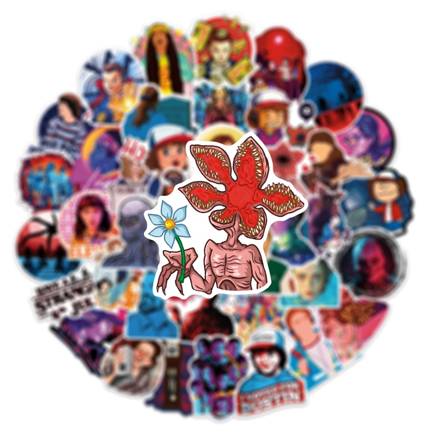 Bộ 100 Cái ❉ Hình Dán Dòng Phim Stranger Things E ❉ Sticker Dán Tường Chống Thấm Nước Họa Tiết Doodle Hợp Thời Trang