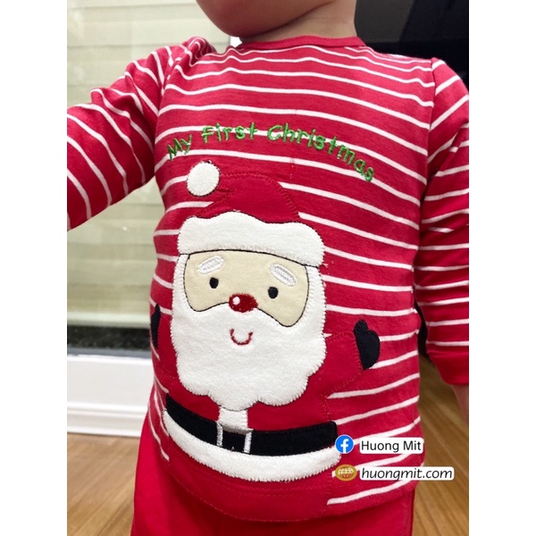 Bộ noel bé trai, bé gái hãng kèm mũ chất mềm đẹp