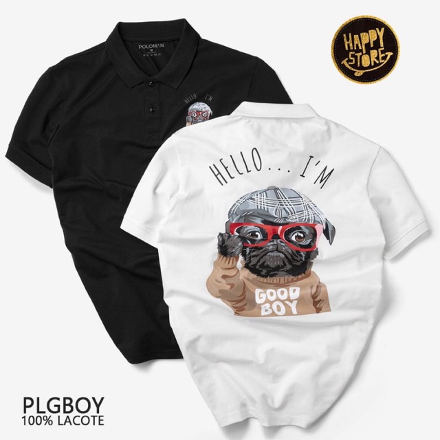 ÁO POLO NAM NỮ IN HÌNH CHÓ PUG CUTE GBOY