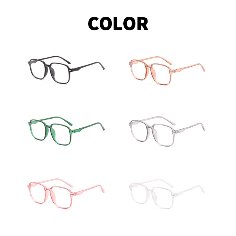 (KIQI-FASHION) COD Mắt Kính Chống Bức Xạ Và Ánh Sáng Xanh Hình Vuông Cổ Điển Dành Cho Nam Và Nữ