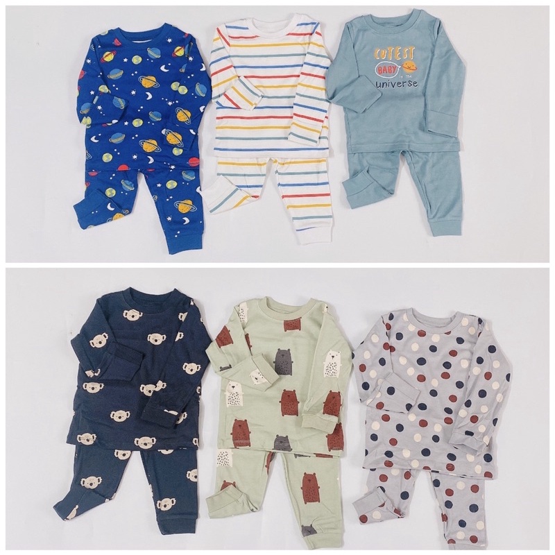Set 3 bộ mặc nhà dài tay cho bé trai