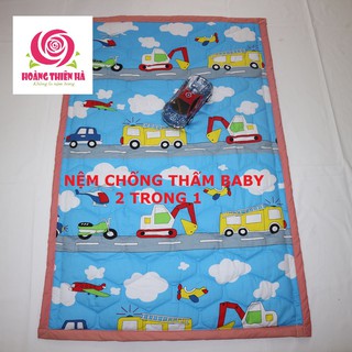 NỆM CHỐNG THẤM, CHỐNG KHUẨN HOÀNG THIÊN HÀ, 0,8M X 1M2, COTTON THOÁNG MÁT THÍCH HỌP CHO BÉ BỎ BỈM, ĐI HỌC
