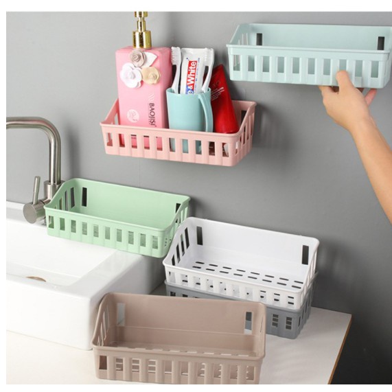1 * Kệ Nhựa Treo Tường Đựng Đồ Dùng Nhà Tắm Không Cần Khoan Lỗ
