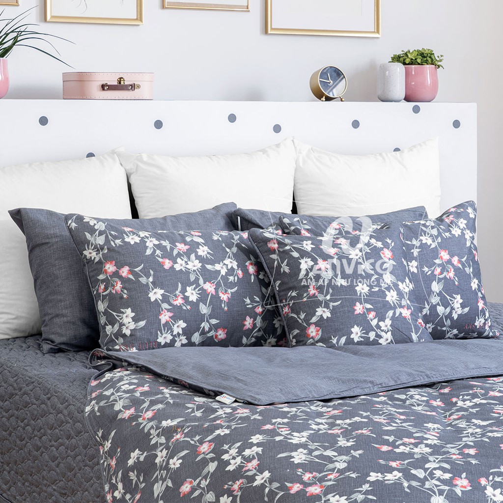 🍁 Bộ Chăn Ga Gối 🍁 Hanvico Blue Sky DLP187 vải cotton cao cấp (bán lẻ ga chun / vỏ chăn / đôi vỏ gối) | BigBuy360 - bigbuy360.vn