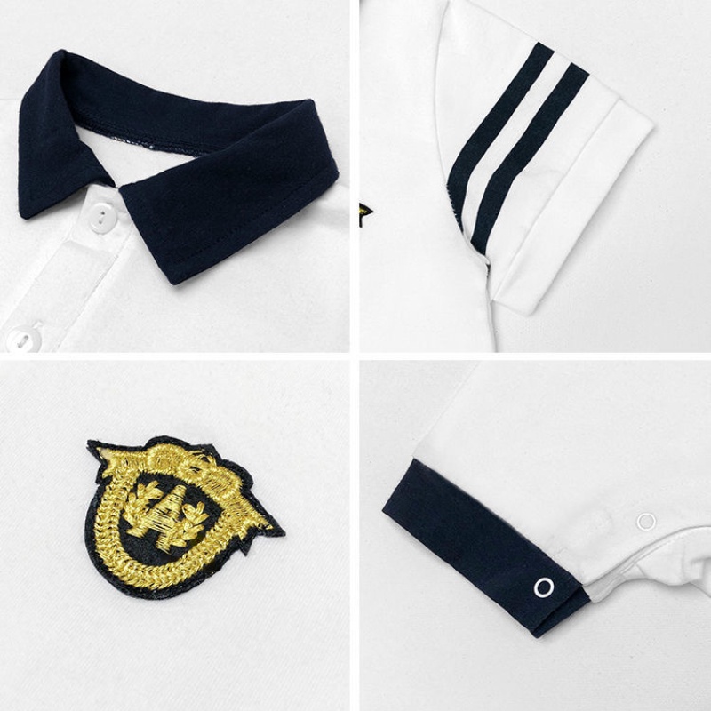 Áo Liền Quần Polo Tay Ngắn Vải Cotton Thời Trang Cao Cấp Dành Cho Bé Sơ Sinh