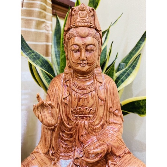 [GIA RE] Tượng phật quan âm bồ tát gỗ hương cao 40cm