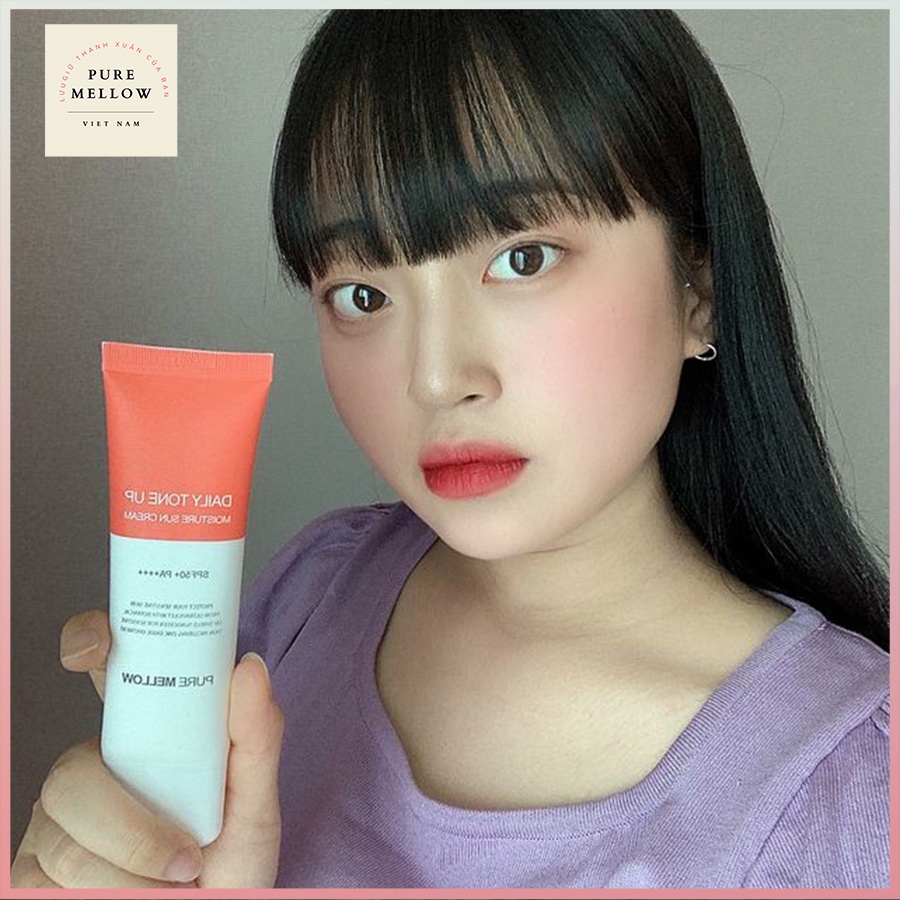 Kem Chống Nắng Hàn Quốc Bật Tone Trắng Hồng PureMellow Không Gây Nhờn Bết Dính Phù Hợp Mọi Loại Da Dung Tích 50ML | BigBuy360 - bigbuy360.vn